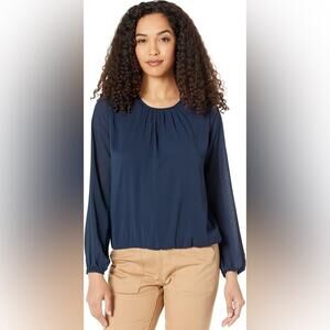 TOMMY HILFIGER | Dark Navy Long Sleeve Blouse NWOT | Size Medium